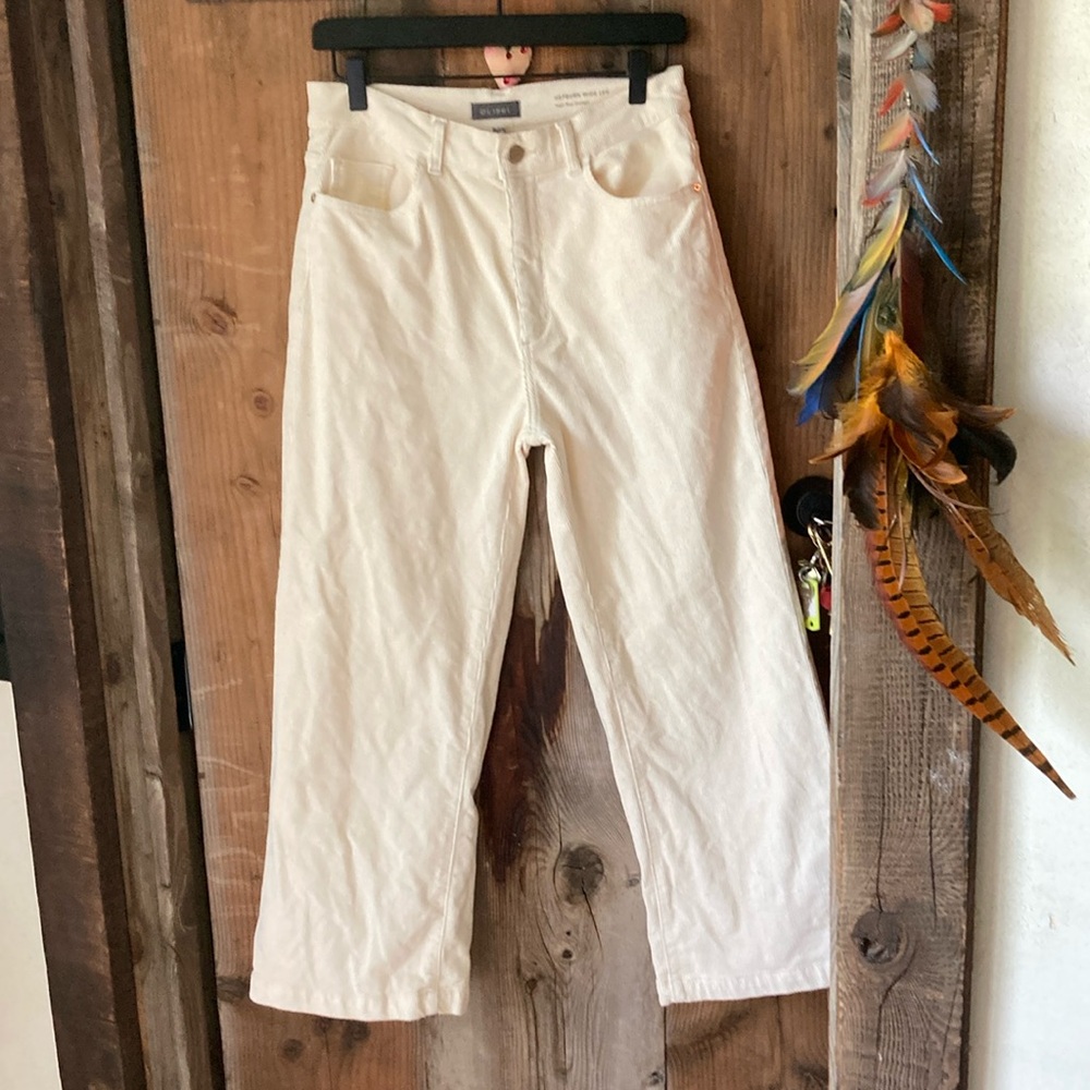 DL 1961 Cream Hepburn wide leg Corduroy high rise Vintage size 27